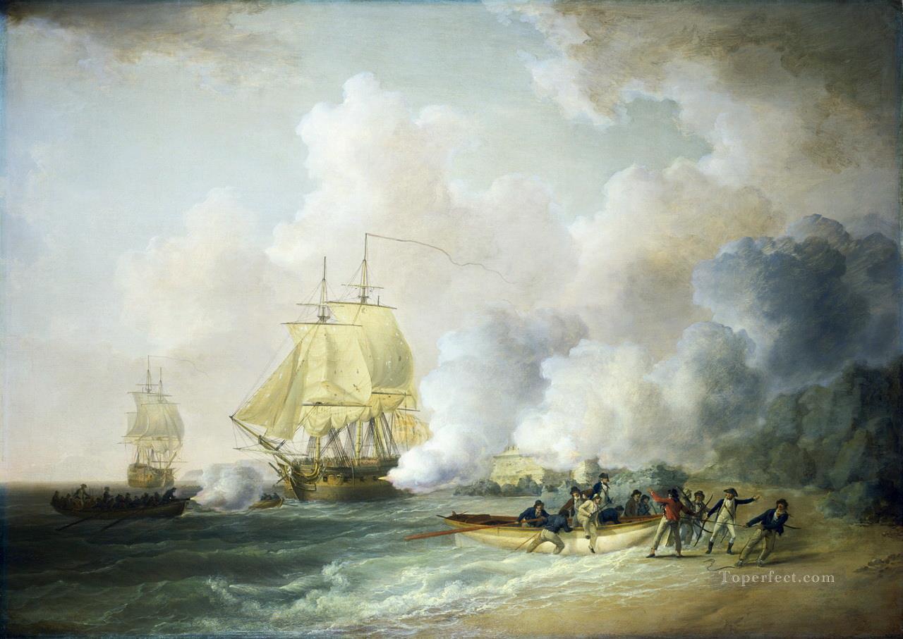 Capture of Fort Louis Martinique 1794 Naval Battles Oil Paintings
